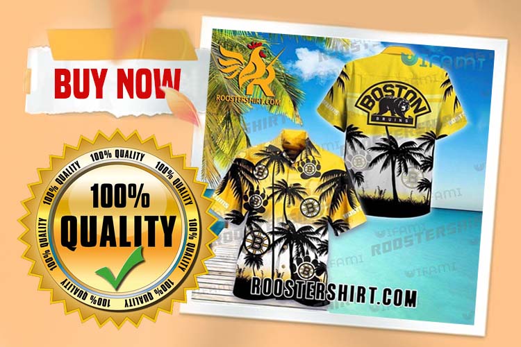 Review Boston Bruins Hawaiian Shirt Coconut Tree Logo Pattern For Bruins Fans