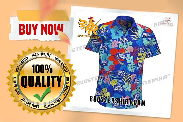 Review Bud Light Hibiscus Blue Aloha Hawaiian Shirt