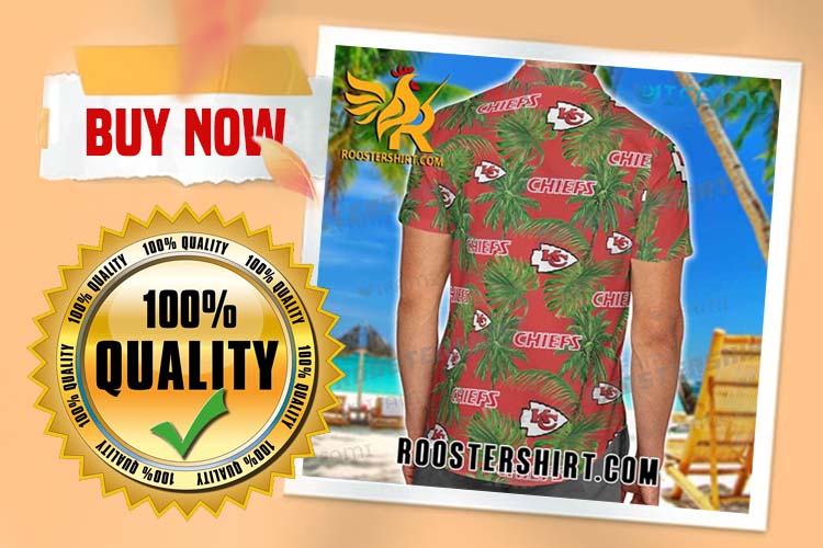 Review Chiefs Green Tropical Leaves Kansas City Chiefs Hawaiian Shirt And Shorts 1